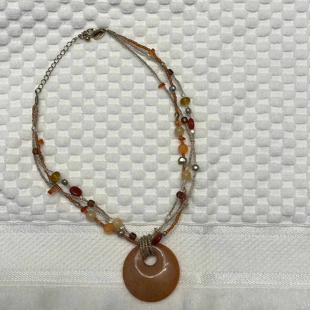 EUC! Lia Sophia Pumpkin Spice Orange Beaded Necklace